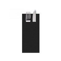 Napkin 40cm Black Airlaid Pop In