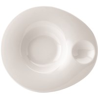 Plate White Double Well Wide Rim 27 x 24cm
