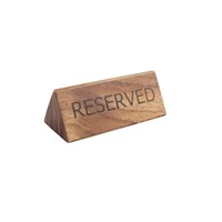 Reserved Table Sign Acacia Wood