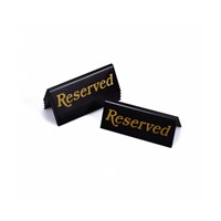Reserved Table Sign Black Gold Print 4.5 x 11cm