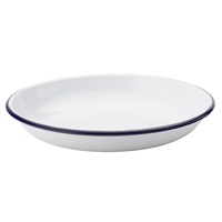 Plate Deep Enamelware Deep Blue Rim 22cm 8.5in