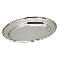 Tray Oval Stainless Steel Flat 9in 23cm