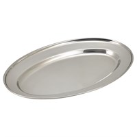 Tray Oval Stainless Steel Flat 12in 30cm