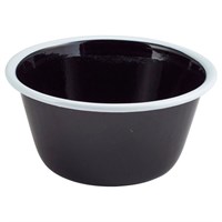 Pie Dish Rnd Deep Enamel Black White Rim 12cm