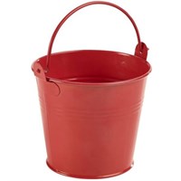 Galvanised Steel Serving Bucket 10cm Dia Red