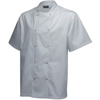 Chefs Jacket Short Sleeve Stud White XS