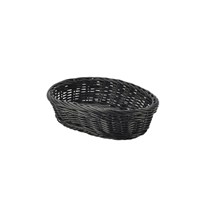 Black Oval Polywicker Basket 22.5 x 15.5 x 6.5cm
