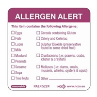 Food Label Removable Allergen 5 x 5 cm