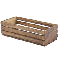 Wooden Crate Dark Rustic Finish 25 x 12 x 7.5cm