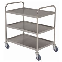 Trolley Fully Welded Stainless Steel 3 Shelves