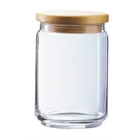 Jar Glass Wooden Lid 1L
