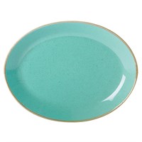 Oval Plate Sea Spray Turquoise 30cm 12in