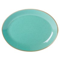 Oval Plate Sea Spray Turquoise 30cm 12in