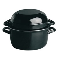Mussel Pot with Li Black Enamelle 20x13cm 3L