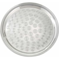 Tray Round Swirl Stainless Steel 30cm