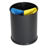 Steel Black Waste Separation Basket 3 x 3L