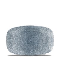 Raku Topaz Blue Oblong Plate 9.35x6.2 Inches