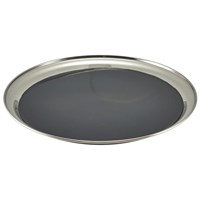 Tray Round Serving S Steel Nonslip 30cm