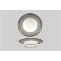 Pasta Rim Bowl Raku Quartz Black 28cm 11in