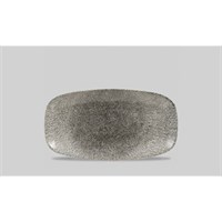 Oblong Platter Raku Quartz Black 35.5 x 18.9cm