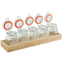 Resealable Glass Jar Flight Set 5 and Crate