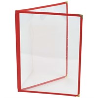 Menu Holder  Red American Style A4 2 Page