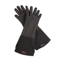 Oven Gloves 5 Finger Silicone Grip Black 45cm