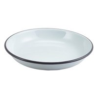 Plate Deep Pasta White Grey Rim 20cm