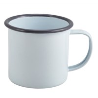 Mug Enamel White Grey Rim 36cl 12.5oz