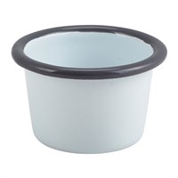 Ramekin Enamel White Grey Rim 3.2oz 7cm