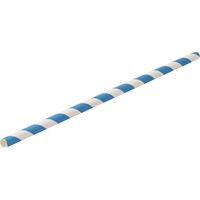 Paper Blue Stripe Straw 20cm 8in