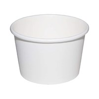 Food and Soup Container Cardboard White 8oz No Lid