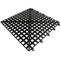 Black Interlocking Bar Shelf Tile 33cm x 33cm