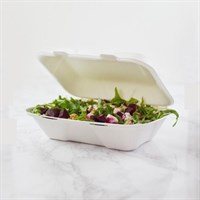 Takeaway Clamshell Bagasse 9x6in