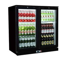 Bottle Cooler 2 Sliing Door Black