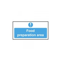 Sign - Food Preparation Area 10 x 20cm