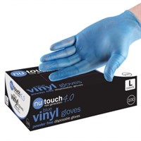 Gloves Vinyl Blue Unpowdered Large