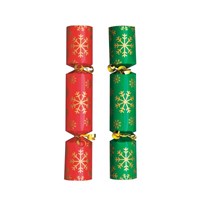 Christmas Cracker Red and Green Snowflakes 9in 23cm