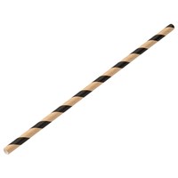 Straw Paper Stripe Brown Black 20cm 6mm D