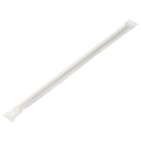 Straw Paper Solid White Wrapped 20cm 6mm D