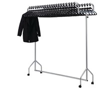 Garment Coat Steel Rail with Black Hangers