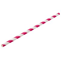 Straw Paper Stripe Pink 20cm 6mm D