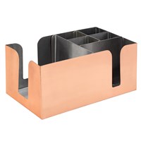 Straw  Bar Caddy Organizer Holder Copper