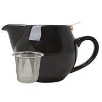 Teapot China Black SS Lid Filter Stakable 50cl