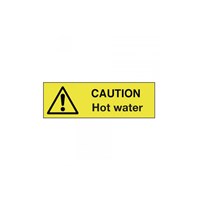 Sign - Caution Hot Water 30 x 100mm
