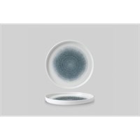 Walled Plate Raku Topaz Blue