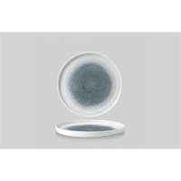 Walled Plate Raku Topaz Blue 26cm