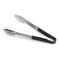 Tongs Vinyl Coated Stainless Steel Black 31.5cm