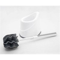 Toilet Brush And Holder Grey Silicone Blade