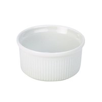 Ramekin China Fluted White 3.2oz 8cm